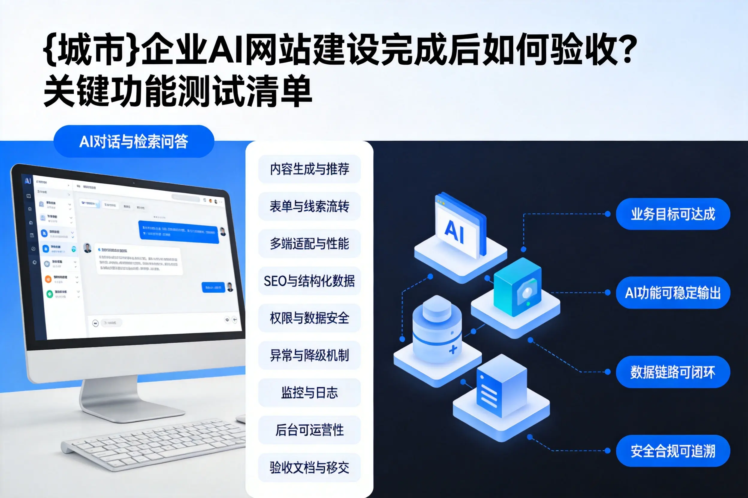 温州企业AI网站建设完成后如何验收?关键功能测试清单