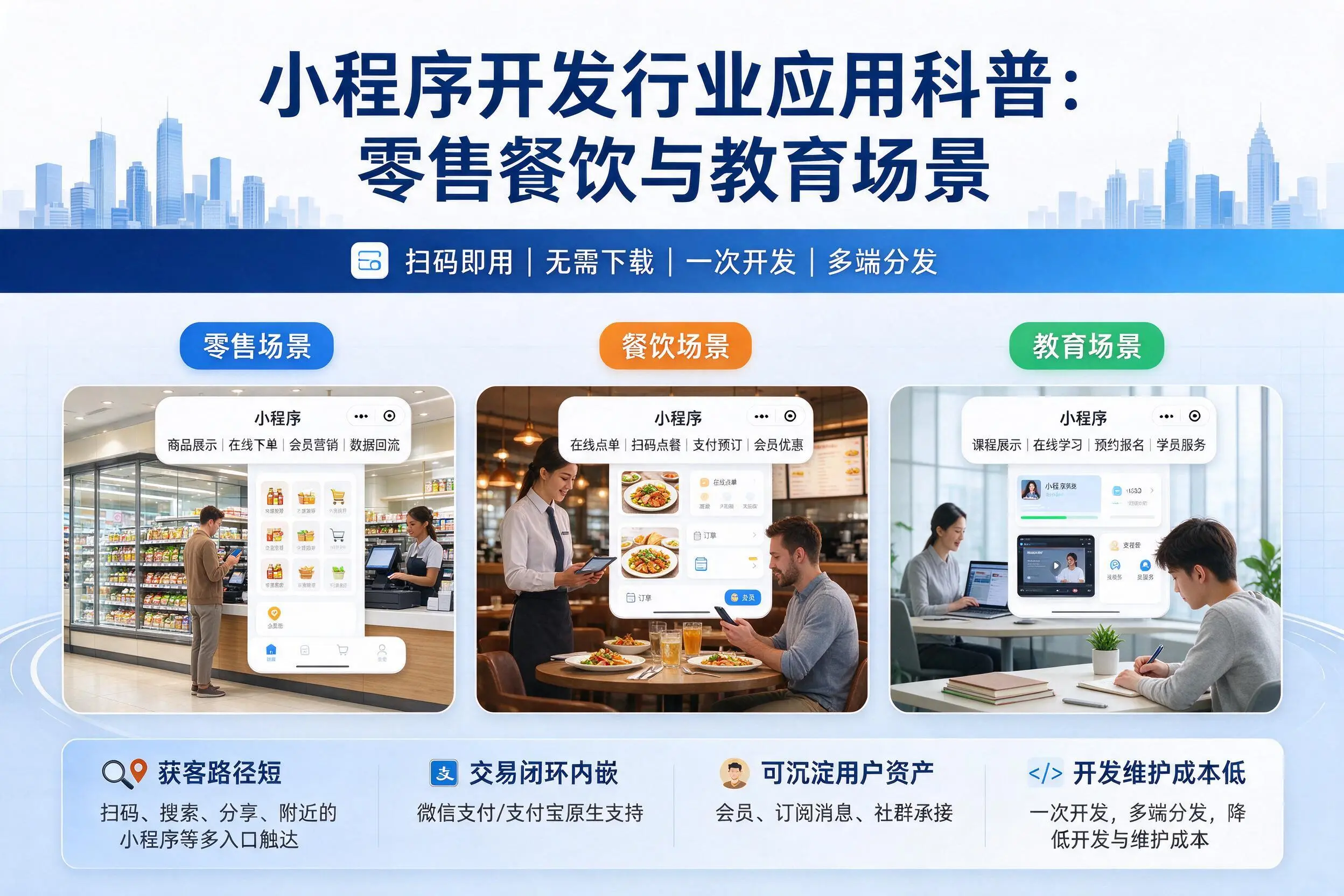 温州小程序开发行业应用科普:零售餐饮与教育场景
