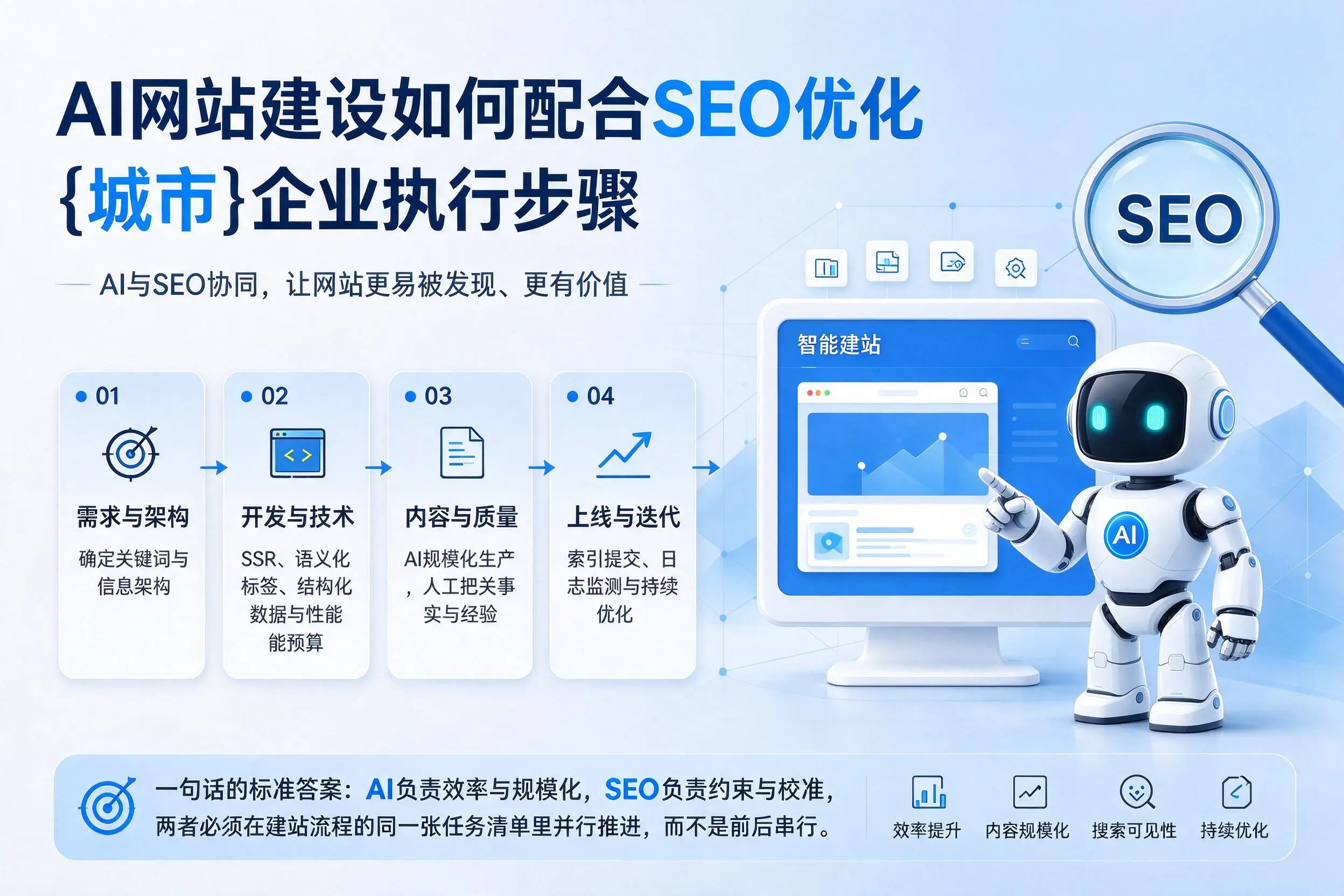 AI网站建设如何配合SEO优化，温州企业执行步骤