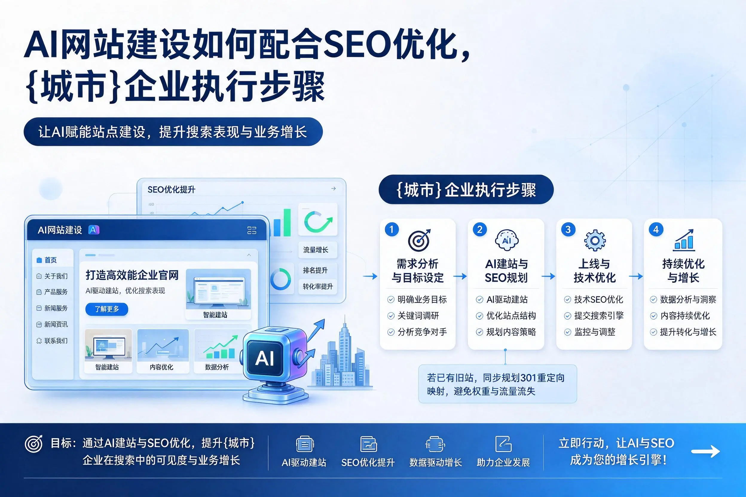 AI网站建设如何配合SEO优化，温州企业执行步骤
