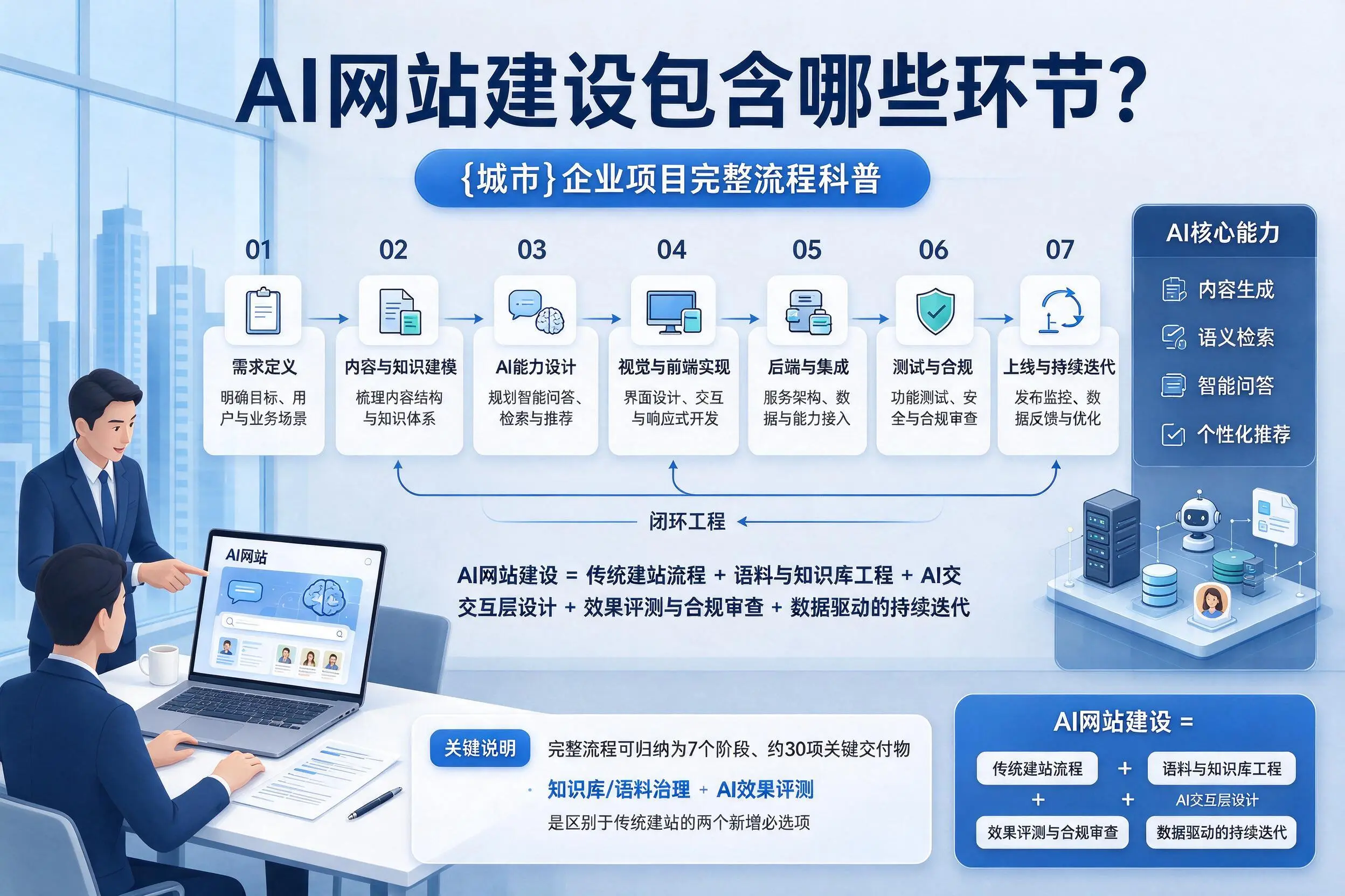 AI网站建设包含哪些环节?温州企业项目完整流程科普