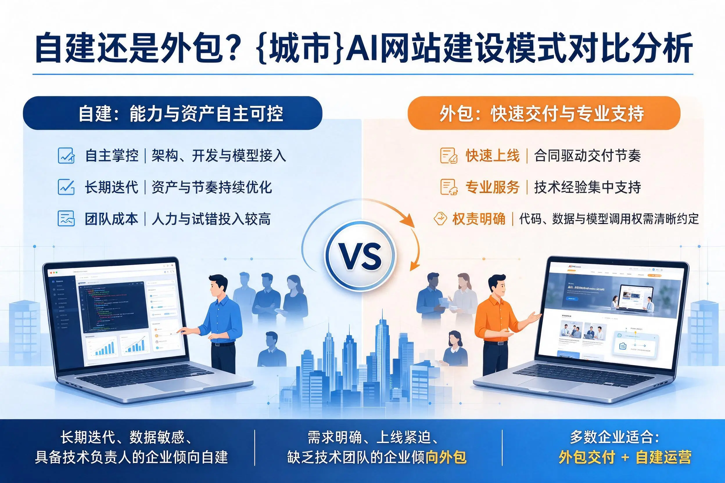 自建还是外包?温州AI网站建设模式对比分析